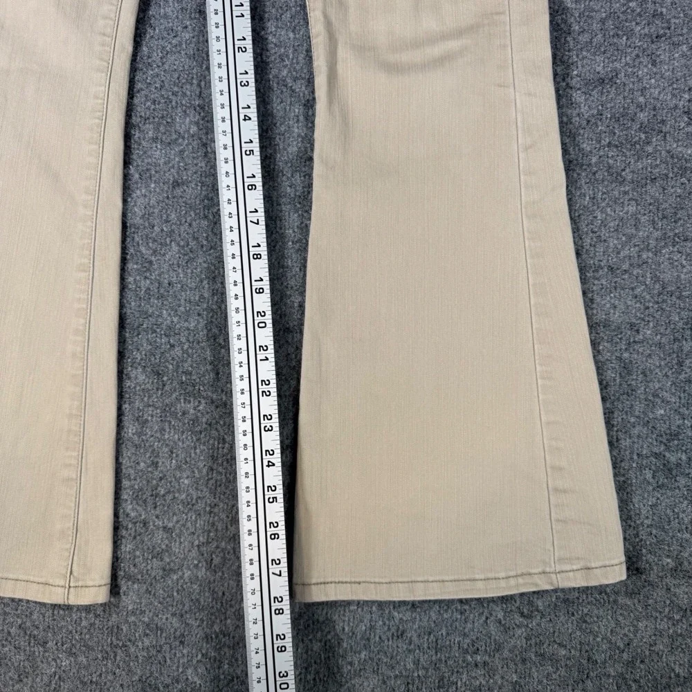 Levis 519 Low Flare Jeans Tan Khaki Stretch Denim Pants Size 7JR S Womens Y2K